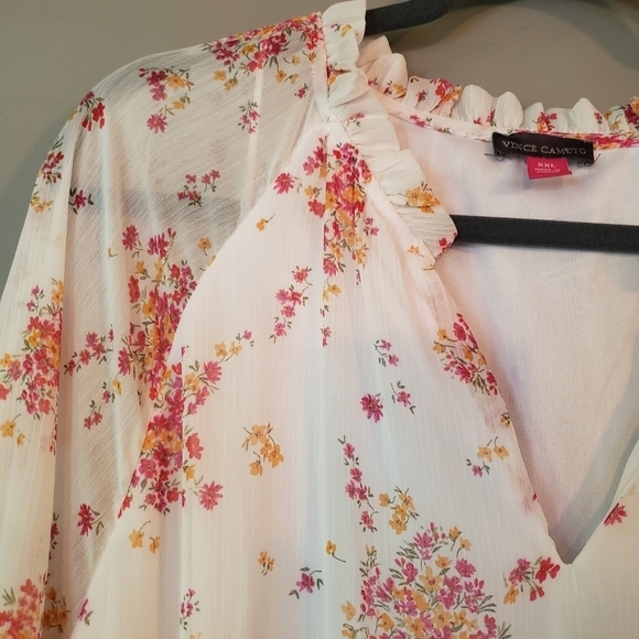 Vince Camuto V-Neck 3 Tier Ruffle Mini Dress | Size XXL | NWT - Picture 10 of 10